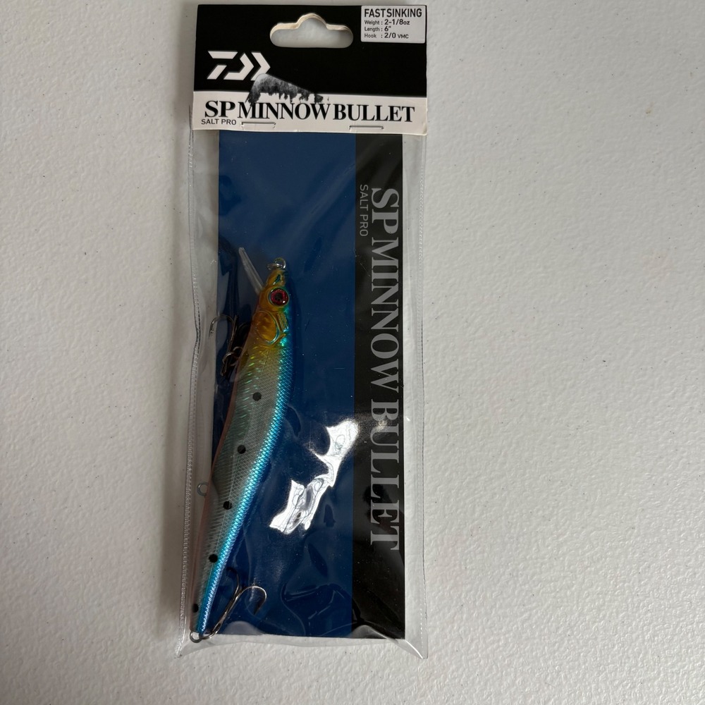Daiwa Salt Pro SP Minnow Bullet‎ Fast Sinking Lure 6in 2-1/8oz DSPMB15FS44 Blue